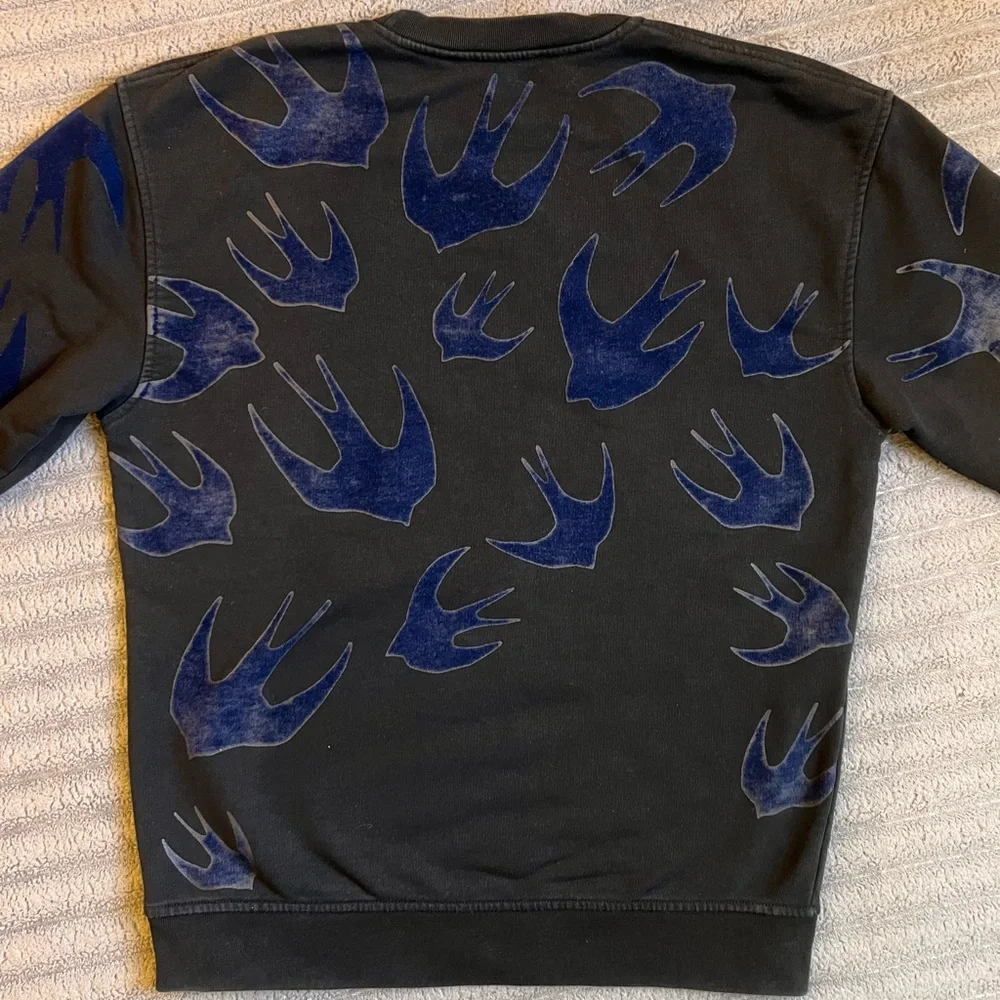 MCQ Alexander McQueen Velvet Swallows Applique Crewneck Sweatshirt (READ DESC!) - Picture 4 of 10